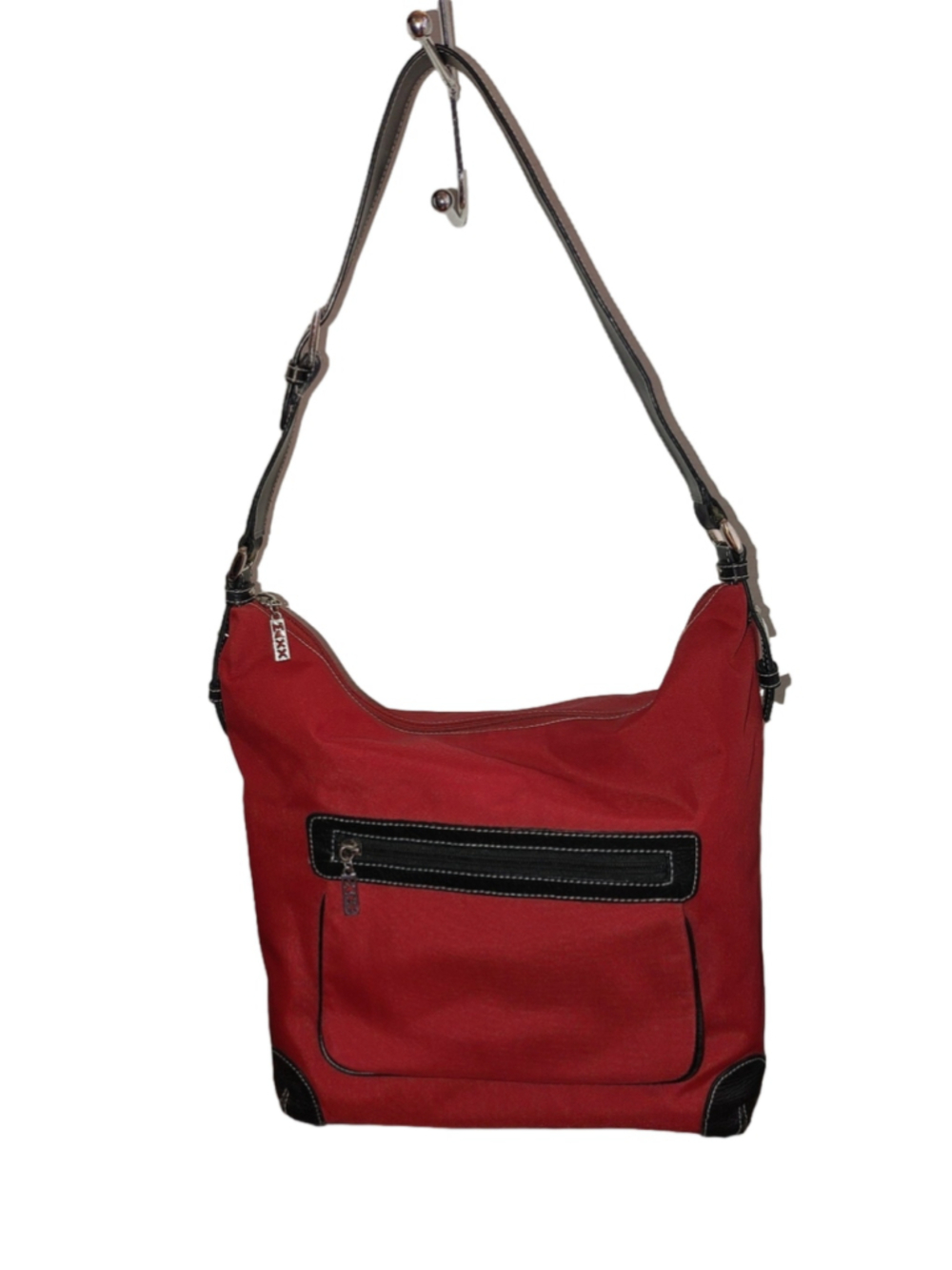 MAXX New York Red Nylon & Leather Trim Bag